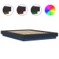 vidaXL Estructura cama con luces LED madera ingeniería negro 140x200cm