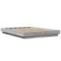 vidaXL Estructura cama con luces LED madera gris Sonoma 140x200 cm
