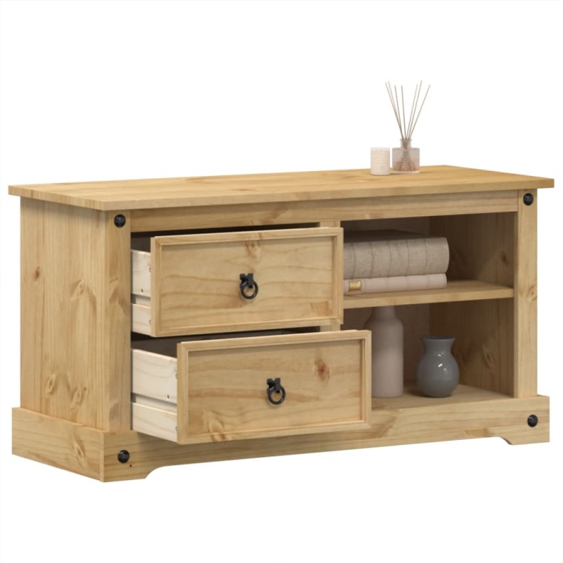 vidaXL Mueble de TV Corona madera maciza de pino 100x40x52 cm
