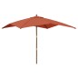 vidaXL Sombrilla de jardín con poste de madera terracota 300x300x273cm vidaXL Sombrilla de jardín con poste de madera terracota 300x300x273cm