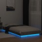 vidaXL Estructura cama con luces LED madera gris hormigón 100x200 cm vidaXL Estructura cama con luces LED madera gris hormigón 100x200 cm