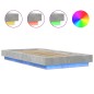 vidaXL Estructura cama con luces LED madera gris hormigón 100x200 cm vidaXL Estructura cama con luces LED madera gris hormigón 100x200 cm