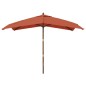 vidaXL Sombrilla de jardín con poste de madera terracota 300x300x273cm vidaXL Sombrilla de jardín con poste de madera terracota 300x300x273cm