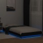 vidaXL Estructura cama con luces LED madera ingeniería negro 90x190 cm vidaXL Estructura cama con luces LED madera ingeniería negro 90x190 cm