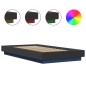 vidaXL Estructura cama con luces LED madera ingeniería negro 90x190 cm vidaXL Estructura cama con luces LED madera ingeniería negro 90x190 cm