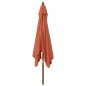 vidaXL Sombrilla de jardín con poste de madera terracota 300x300x273cm vidaXL Sombrilla de jardín con poste de madera terracota 300x300x273cm
