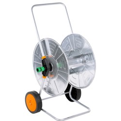 vidaXL Carrete de rollo para manguera 110 m 1/2" o 80 m 3/4" acero
