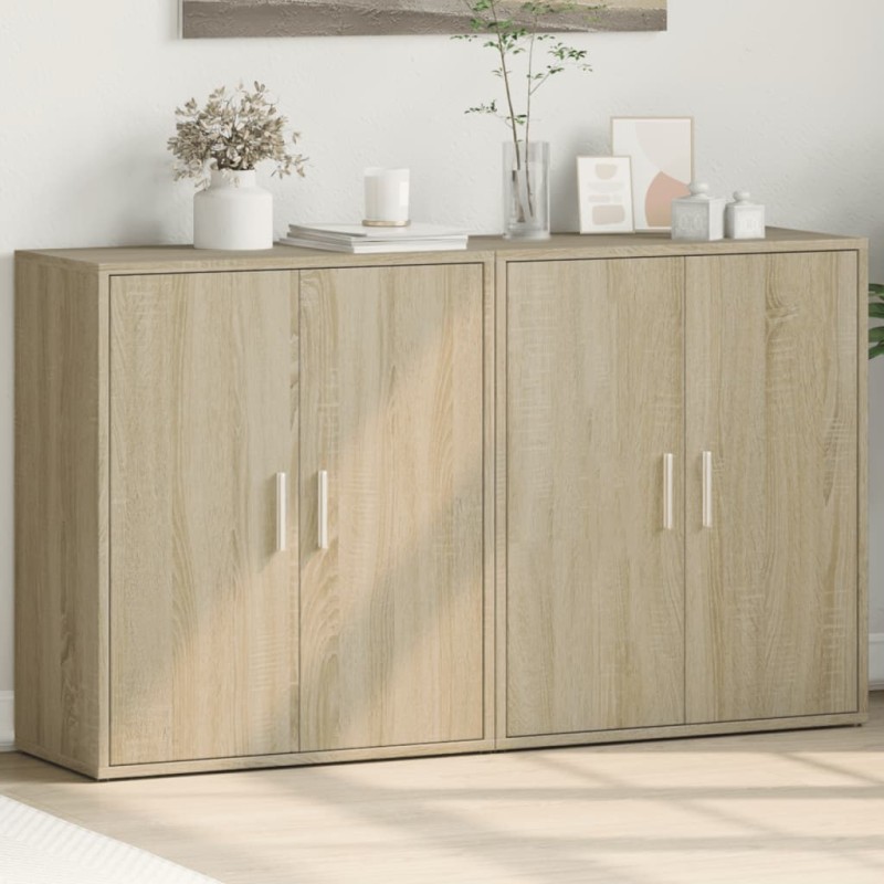 vidaXL Aparador de madera de ingeniería 2 uds roble Sonoma 60x31x70 cm vidaXL Aparador de madera de ingeniería 2 uds roble Sonoma 60x31x70 cm