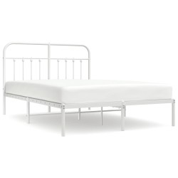 vidaXL Estructura de cama con cabecero metal blanca 140x200 cm