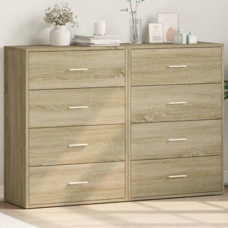 vidaXL Aparadores 2 uds madera de ingeniería roble Sonoma 60x31x84 cm
