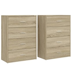 vidaXL Aparadores 2 uds madera de ingeniería roble Sonoma 60x31x84 cm