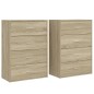 vidaXL Aparadores 2 uds madera de ingeniería roble Sonoma 60x31x84 cm vidaXL Aparadores 2 uds madera de ingeniería roble Sonoma 60x31x84 cm