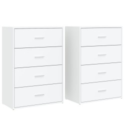 vidaXL Aparadores 2 unidades madera de ingeniería blanco 60x31x84 cm