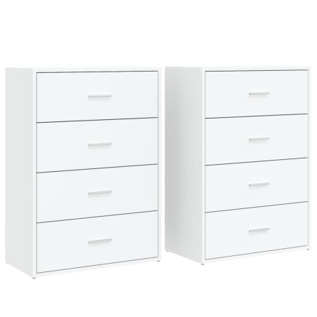 vidaXL Aparadores 2 unidades madera de ingeniería blanco 60x31x84 cm