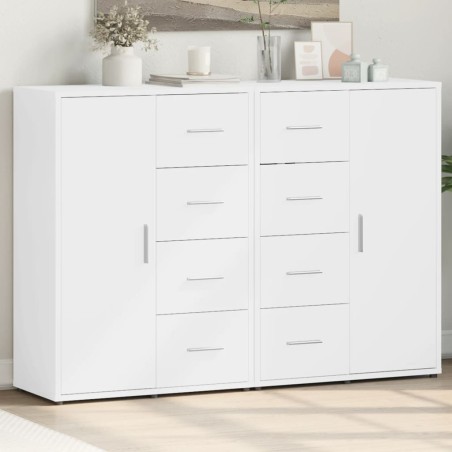 vidaXL Aparadores 2 unidades madera de ingeniería blanco 60x31x84 cm