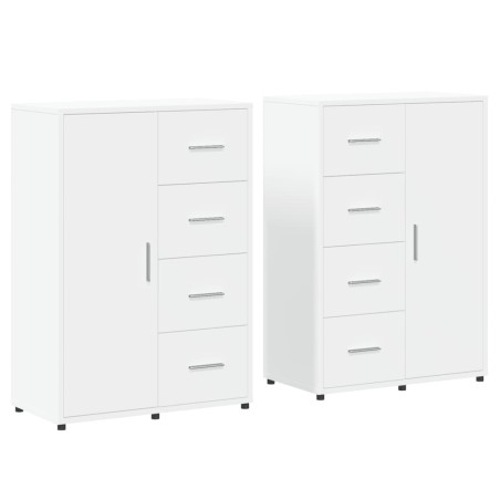 vidaXL Aparadores 2 unidades madera de ingeniería blanco 60x31x84 cm