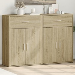 vidaXL Aparadores 2 uds madera de ingeniería roble Sonoma 60x30x84 cm