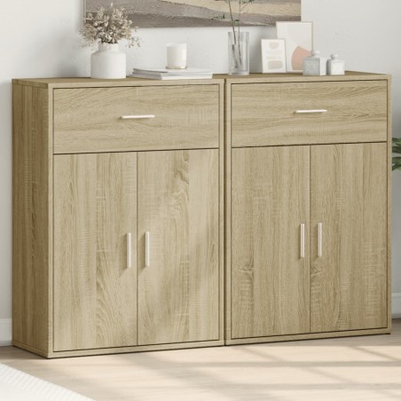 vidaXL Aparadores 2 uds madera de ingeniería roble Sonoma 60x30x84 cm