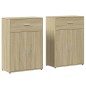 vidaXL Aparadores 2 uds madera de ingeniería roble Sonoma 60x30x84 cm