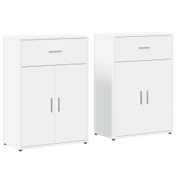 vidaXL Aparadores 2 uds madera de ingeniería blanco 60x30x84 cm
