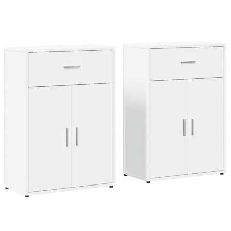 vidaXL Aparadores 2 uds madera de ingeniería blanco 60x30x84 cm