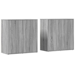 vidaXL Aparadores 2 uds madera de ingeniería gris Sonoma 79x38x80 cm