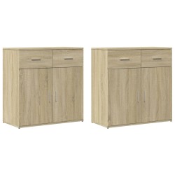 vidaXL Aparadores 2 uds madera de ingeniería roble Sonoma 79x38x80 cm