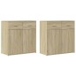 vidaXL Aparadores 2 uds madera de ingeniería roble Sonoma 79x38x80 cm vidaXL Aparadores 2 uds madera de ingeniería roble Sonoma 79x38x80 cm