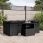 vidaXL Set de sofás de jardín 7 pzas con cojines ratán sintético negro vidaXL Set de sofás de jardín 7 pzas con cojines ratán sintético negro