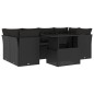 vidaXL Set de sofás de jardín 7 pzas con cojines ratán sintético negro vidaXL Set de sofás de jardín 7 pzas con cojines ratán sintético negro