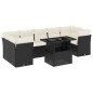 vidaXL Set de sofás de jardín 8 piezas y cojines ratán sintético negro vidaXL Set de sofás de jardín 8 piezas y cojines ratán sintético negro