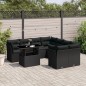 vidaXL Set de sofás de jardín 8 piezas y cojines ratán sintético negro vidaXL Set de sofás de jardín 8 piezas y cojines ratán sintético negro