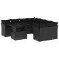 vidaXL Set de sofás de jardín 8 piezas y cojines ratán sintético negro vidaXL Set de sofás de jardín 8 piezas y cojines ratán sintético negro