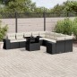 vidaXL Set de sofás de jardín 11 pzas y cojines ratán sintético negro vidaXL Set de sofás de jardín 11 pzas y cojines ratán sintético negro