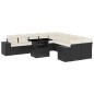 vidaXL Set de sofás de jardín 11 pzas y cojines ratán sintético negro vidaXL Set de sofás de jardín 11 pzas y cojines ratán sintético negro