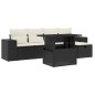 vidaXL Set de sofás de jardín 6 piezas y cojines ratán sintético negro vidaXL Set de sofás de jardín 6 piezas y cojines ratán sintético negro