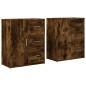vidaXL Aparador de madera de ingeniería 2 uds roble ahumado 60x31x70cm