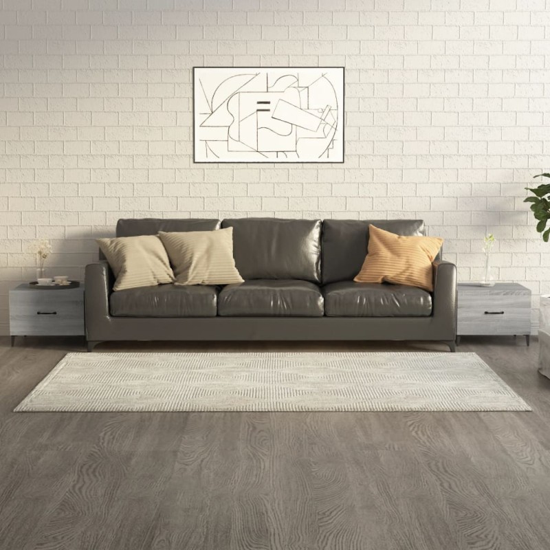 vidaXL Mesas de centro con patas metal 2 uds gris sonoma 50x50x40 cm vidaXL Mesas de centro con patas metal 2 uds gris sonoma 50x50x40 cm