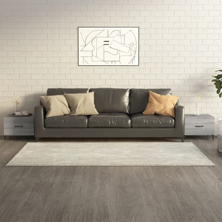 vidaXL Mesas de centro con patas metal 2 uds gris sonoma 50x50x40 cm