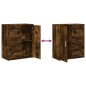 vidaXL Aparador de madera de ingeniería 2 uds roble ahumado 60x31x70cm