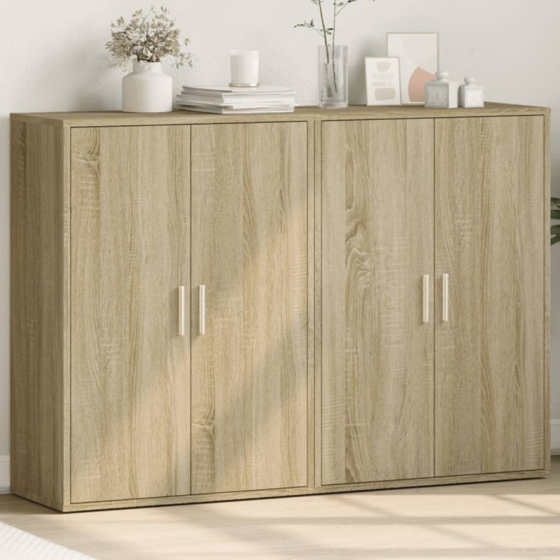 vidaXL Aparadores 2 uds madera de ingeniería roble Sonoma 60x31x84 cm vidaXL Aparadores 2 uds madera de ingeniería roble Sonoma 60x31x84 cm