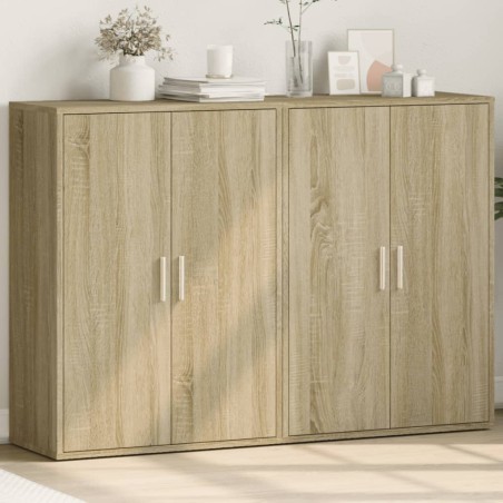 vidaXL Aparadores 2 uds madera de ingeniería roble Sonoma 60x31x84 cm