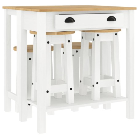 vidaXL Set de bar 5 piezas madera maciza de pino blanco
