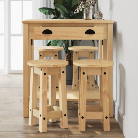 vidaXL Set de bar 5 piezas madera maciza de pino