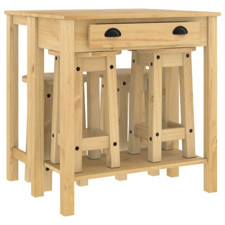 vidaXL Set de bar 5 piezas madera maciza de pino