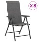 vidaXL Sillas de jardín plegables 8 unidades ratán sintético gris vidaXL Sillas de jardín plegables 8 unidades ratán sintético gris