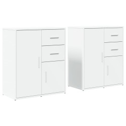 vidaXL Aparador de madera de ingeniería 2 uds blanco 60x31x70 cm