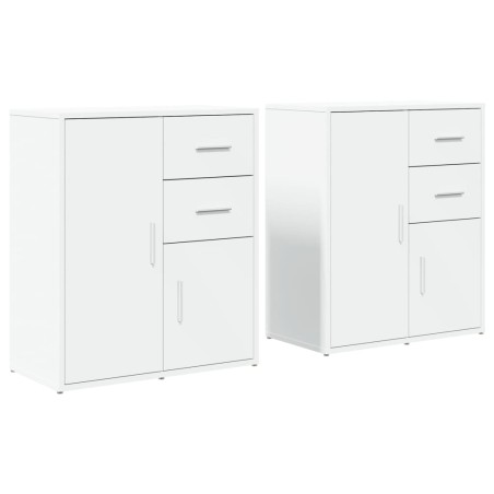 vidaXL Aparador de madera de ingeniería 2 uds blanco 60x31x70 cm