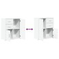 vidaXL Aparador de madera de ingeniería 2 uds blanco 60x31x70 cm
