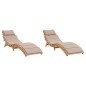 vidaXL Tumbonas con cojines 2 uds madera maciza de acacia gris taupe vidaXL Tumbonas con cojines 2 uds madera maciza de acacia gris taupe